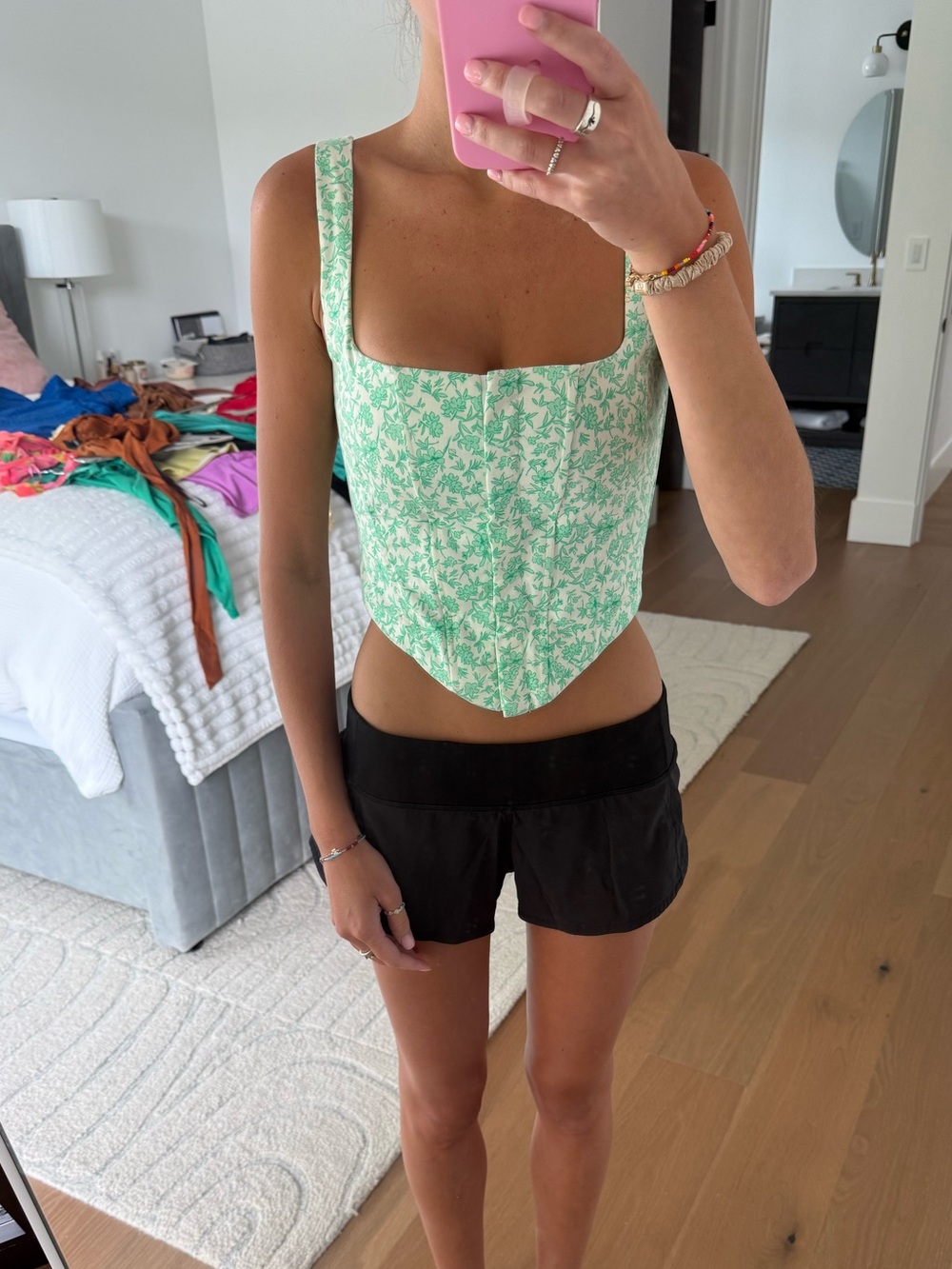 Zara Corset Floral Crop Top